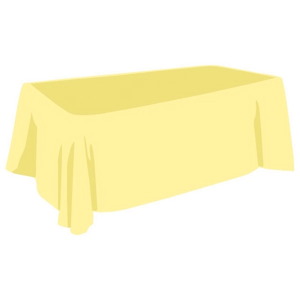 8 foot, throw-style tablecloth made of waterproof polyester; sold blank.... from ASI 30442 Above & Beyond Advertising Products / PromoAdLine