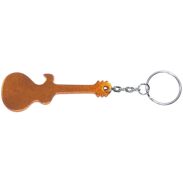 Guitar shaped aluminum bottle opener with key chain.... from ASI 74585 Nu Promo International / Nu Promo Line