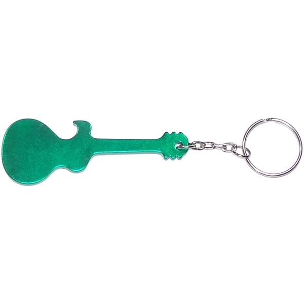 Guitar shaped aluminum bottle opener with key chain.... from ASI 74585 Nu Promo International / Nu Promo Line