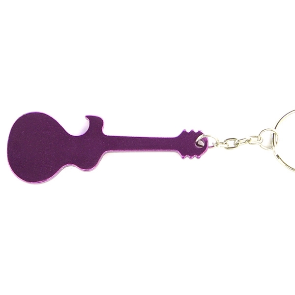 Guitar shaped aluminum bottle opener with key chain.... from ASI 74585 Nu Promo International / Nu Promo Line