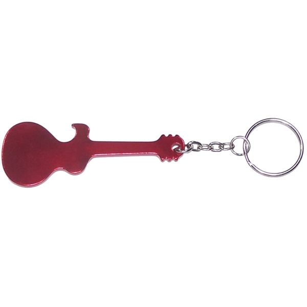 Guitar shaped aluminum bottle opener with key chain.... from ASI 74585 Nu Promo International / Nu Promo Line