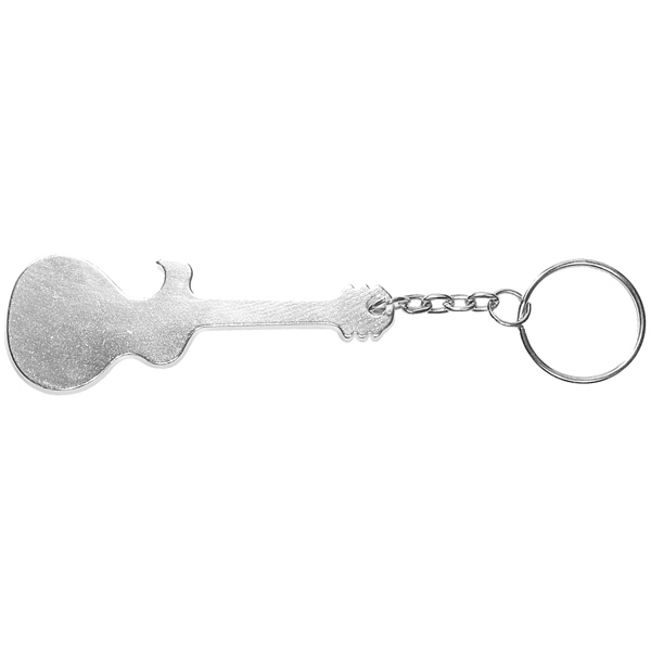 Guitar shaped aluminum bottle opener with key chain.... from ASI 74585 Nu Promo International / Nu Promo Line