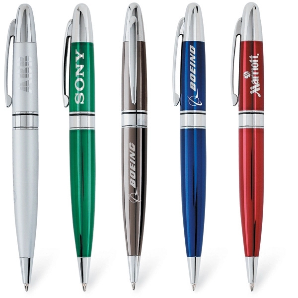 Solid brass twist action ballpoint pen with black ink and polished... from ASI 90859 Tempo Industries Inc / Tempoline TimeNet