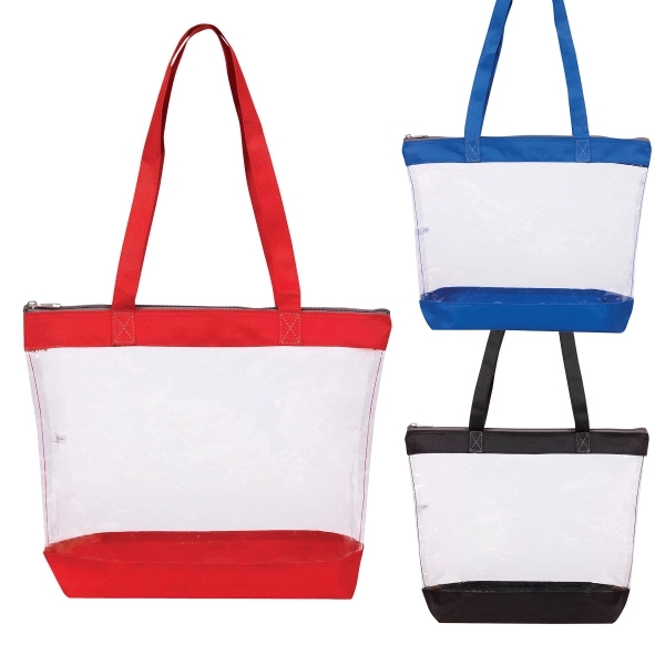 Zippered clear tote bag with polyester trim. Security checkpoint friendly!... from ASI 34800 Alstar Creations / Alstar Line
