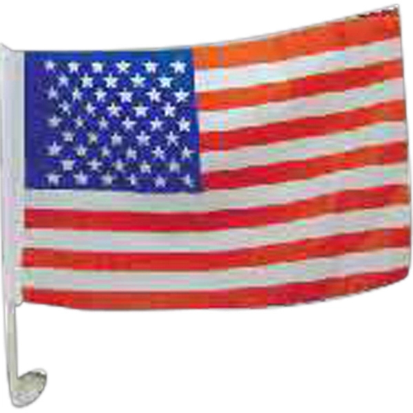 18" x 11" USA car flag with 17" snap window pole.... from ASI 31260 AdCapitol