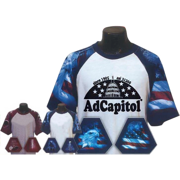 Themed cotton jersey t-shirt with a short raglan-hemmed sleeve, crewneck, and... from ASI 31260 AdCapitol / Adcap®