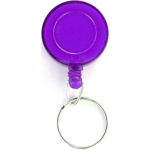 Round 24" retractable key holder with metal clip on the back.... from ASI 74585 Nu Promo International / Nu Promo Line