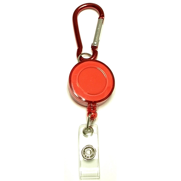 Round  retractable badge holder with carabiner.... from ASI 74585 Nu Promo International / Nu Promo Line
