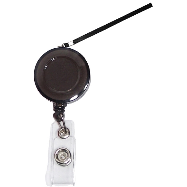 Round  retractable badge holder with lanyard.... from ASI 74585 Nu Promo International / Nu Promo Line