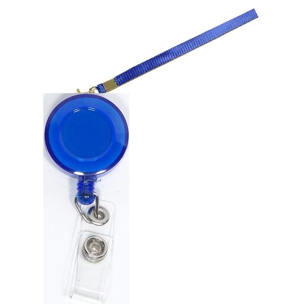 Round  retractable badge holder with lanyard.... from ASI 74585 Nu Promo International / Nu Promo Line
