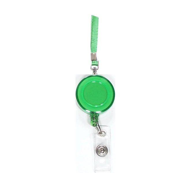 Round  retractable badge holder with lanyard.... from ASI 74585 Nu Promo International / Nu Promo Line