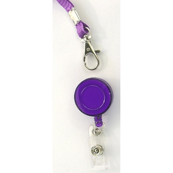 Round  retractable badge holder with lanyard.... from ASI 74585 Nu Promo International / Nu Promo Line