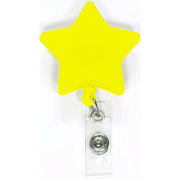 Star shape retractable badge holder with carabiner... from ASI 74585 Nu Promo International / Nu Promo Line