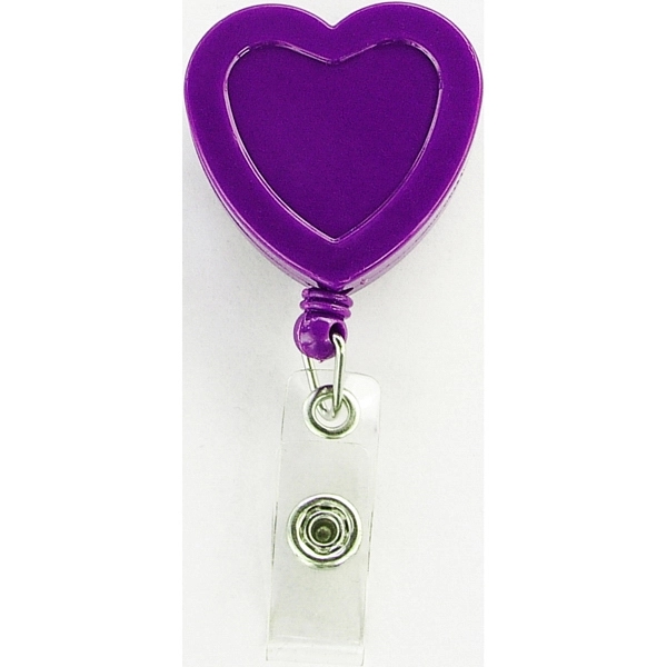 Heart shape retractable badge holder with carabiner... from ASI 74585 Nu Promo International / Nu Promo Line