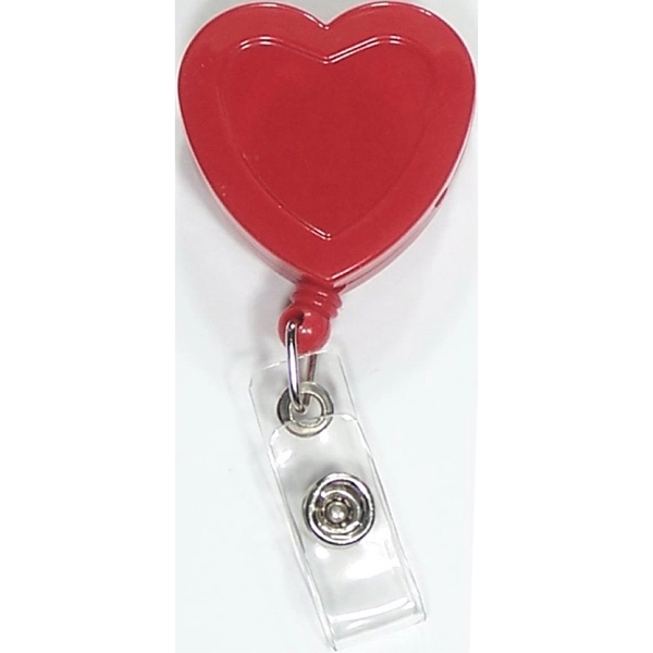 Heart shape 29" retractable badge holder with metal clip on back.... from ASI 74585 Nu Promo International / Nu Promo Line