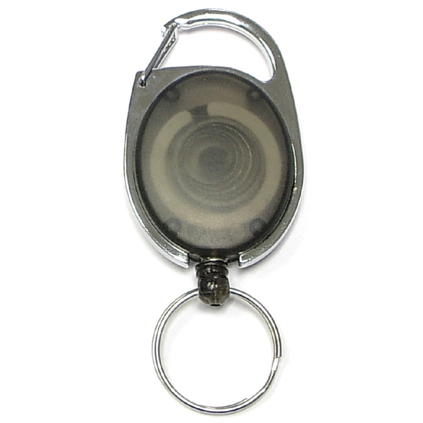 Oval shape retractable key holder with carabiner clip and key ring... from ASI 74585 Nu Promo International / Nu Promo Line