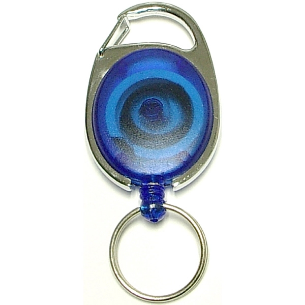 Oval shape retractable key holder with carabiner clip and key ring... from ASI 74585 Nu Promo International / Nu Promo Line