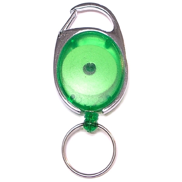 Oval shape retractable key holder with carabiner clip and key ring... from ASI 74585 Nu Promo International / Nu Promo Line