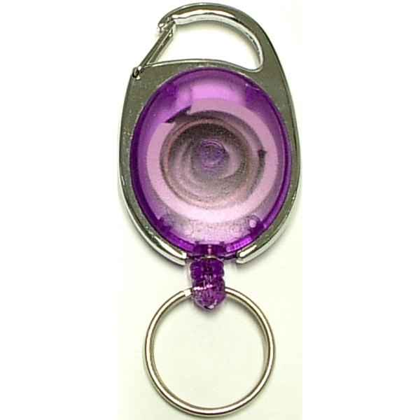 Oval shape retractable key holder with carabiner clip and key ring... from ASI 74585 Nu Promo International / Nu Promo Line