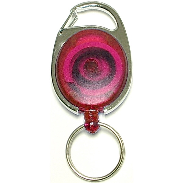 Oval shape retractable key holder with carabiner clip and key ring... from ASI 74585 Nu Promo International / Nu Promo Line