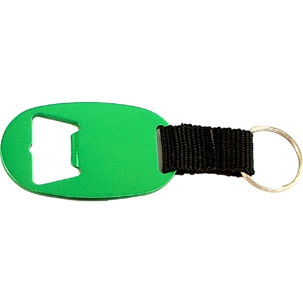 Jumbo size oval shape bottle opener with strap and key chain.... from ASI 74585 Nu Promo International / Nu Promo Line