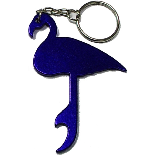 Flamingo shaped aluminum bottle opener with key chain.... from ASI 74585 Nu Promo International / Nu Promo Line