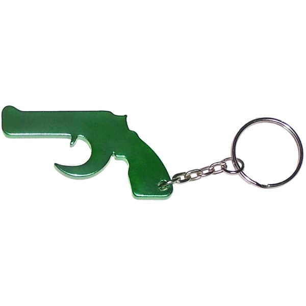 Key chain with gun shape bottle opener.... from ASI 74585 Nu Promo International / Nu Promo Line