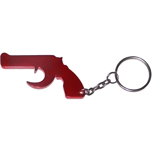 Key chain with gun shape bottle opener.... from ASI 74585 Nu Promo International / Nu Promo Line