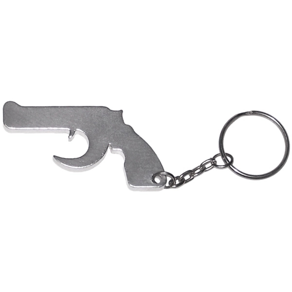 Key chain with gun shape bottle opener.... from ASI 74585 Nu Promo International / Nu Promo Line