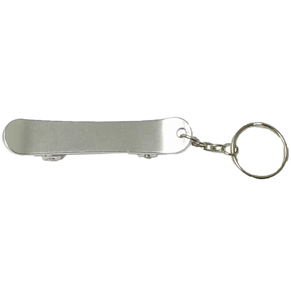 Skateboard shape bottle opener with key chain.... from ASI 74585 Nu Promo International / Nu Promo Line