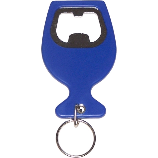 Wine cup shape bottle opener with split key ring and carabiner... from ASI 74585 Nu Promo International / Nu Promo Line