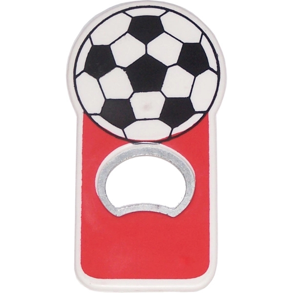 Jumbo size soccer shape magnetic bottle opener.... from ASI 74585 Nu Promo International / Nu Promo Line