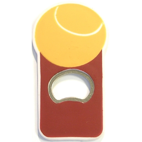 Tennis ball shape magnetic bottle opener... from ASI 74585 Nu Promo International / Nu Promo Line