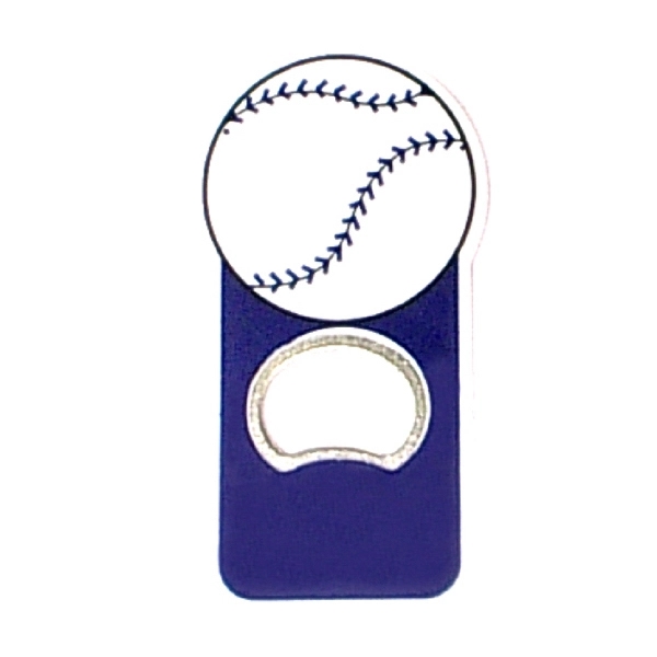 Baseball shape magnetic bottle opener... from ASI 74585 Nu Promo International / Nu Promo Line