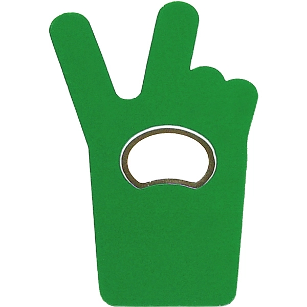Jumbo size V sign bottle shape magnetic bottle opener.... from ASI 74585 Nu Promo International / Nu Promo Line