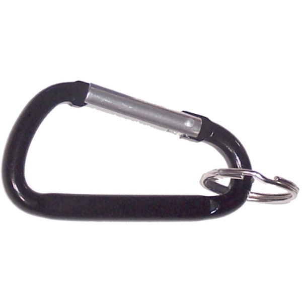 Carabiner with split key ring and solid aluminum construction.... from ASI 74585 Nu Promo International / Nu Promo Line