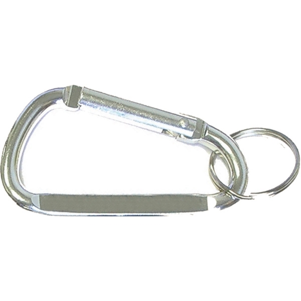 Carabiner with split key ring and solid aluminum construction.... from ASI 74585 Nu Promo International / Nu Promo Line