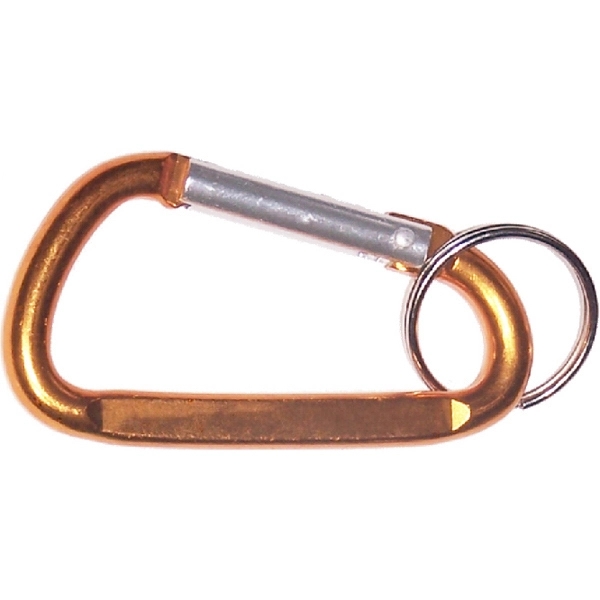 Carabiner with split key ring and solid aluminum construction.... from ASI 74585 Nu Promo International / Nu Promo Line