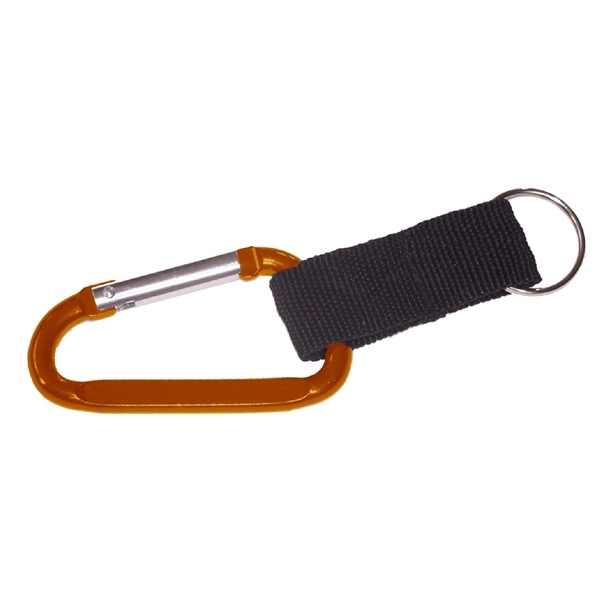 Carabiner with strap and split key ring, strong nylon strap.... from ASI 74585 Nu Promo International / Nu Promo Line