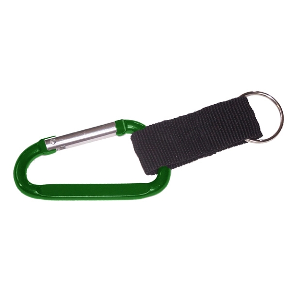 Carabiner with strap and split key ring, strong nylon strap.... from ASI 74585 Nu Promo International / Nu Promo Line