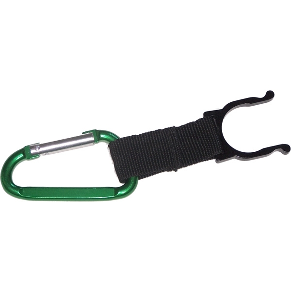Carabiner with a water bottle holder attached.... from ASI 74585 Nu Promo International / Nu Promo Line