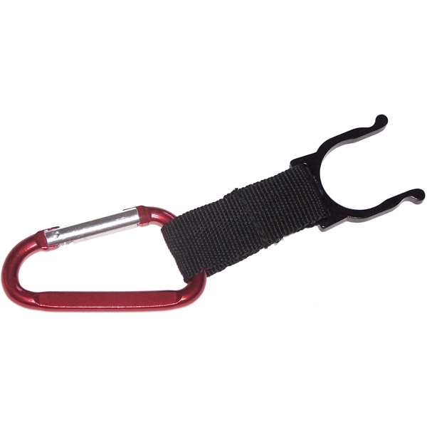 Carabiner with a water bottle holder attached.... from ASI 74585 Nu Promo International / Nu Promo Line