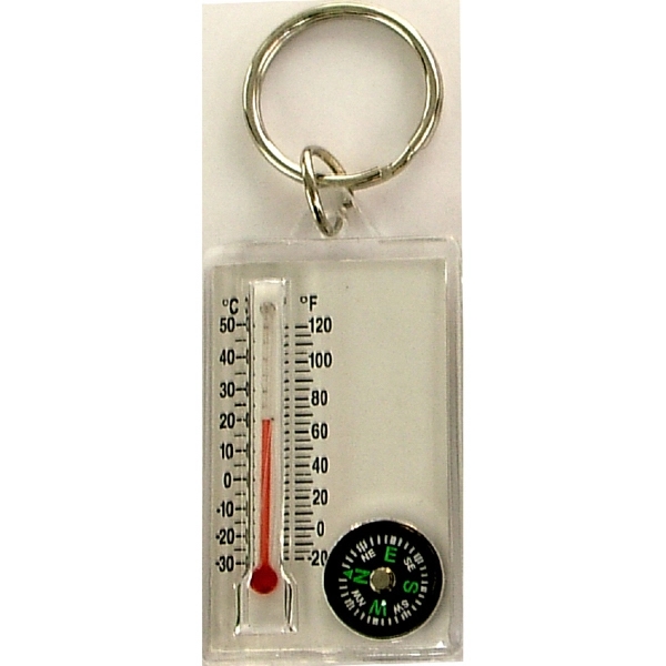 Compass thermometer with keychain and carabiner... from ASI 74585 Nu Promo International / Nu Promo Line