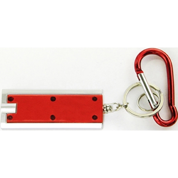 Slim rectangular flash light with swivel key chain and carabiner... from ASI 74585 Nu Promo International / Nu Promo Line