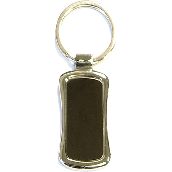 Rectangular shape chrome metal key holder... from ASI 74585 Nu Promo International / Nu Promo Line