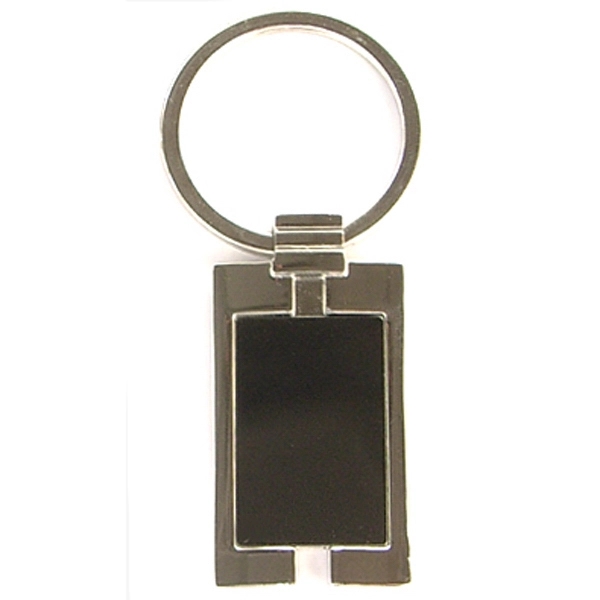 Rectangular shape chrome metal key holder... from ASI 74585 Nu Promo International / Nu Promo Line