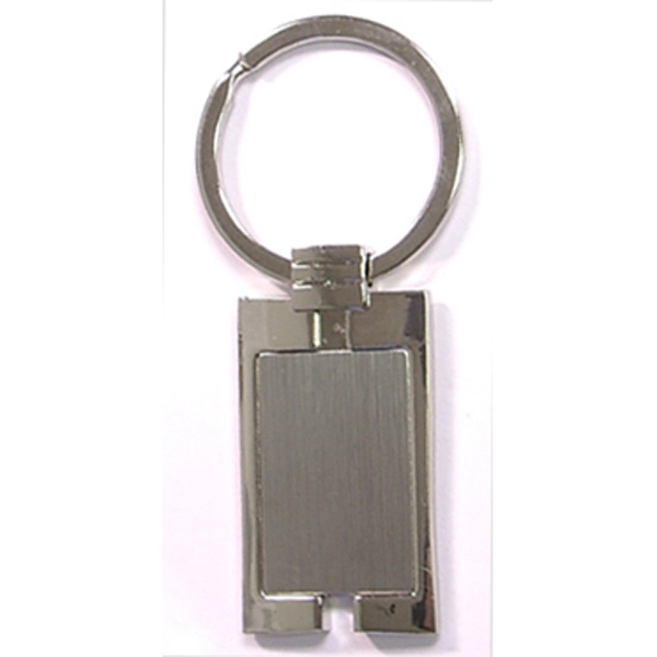 Rectangular shape chrome metal key holder... from ASI 74585 Nu Promo International / Nu Promo Line