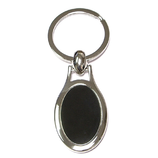 Oval shape chrome metal key holder with gift case... from ASI 74585 Nu Promo International / Nu Promo Line