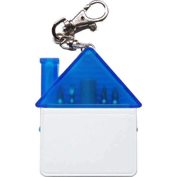 House shaped tool kit with 4 steel bits and keychain... from ASI 74585 Nu Promo International / Nu Promo Line