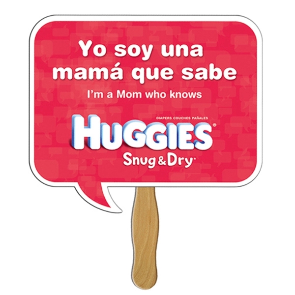 Square thought bubble shaped fan with wooden stick.... from ASI 67620 Lion Circle Corp / Lion/Circle